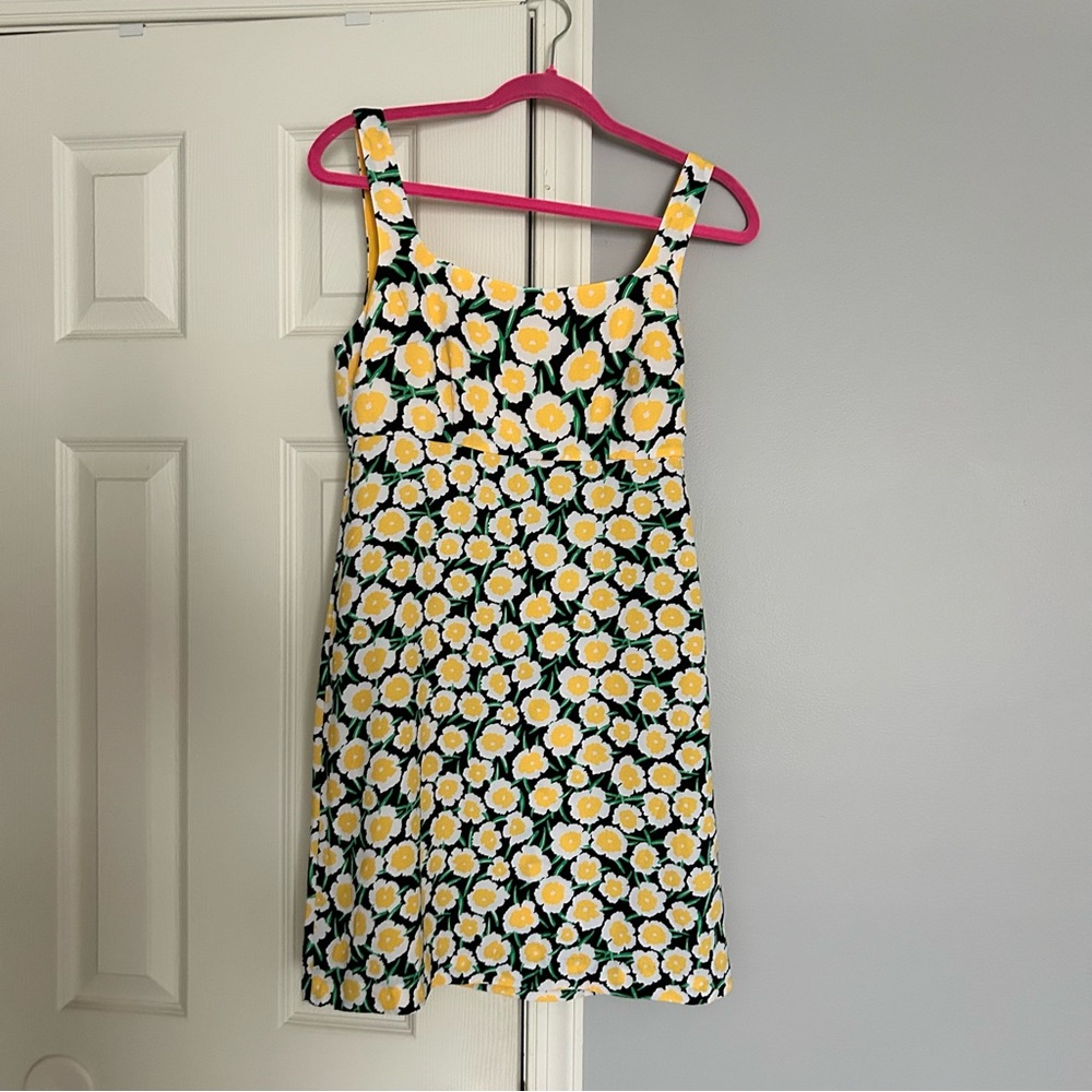 Diane Von Furstenberg Yellow and Black Floral Dress Size 4